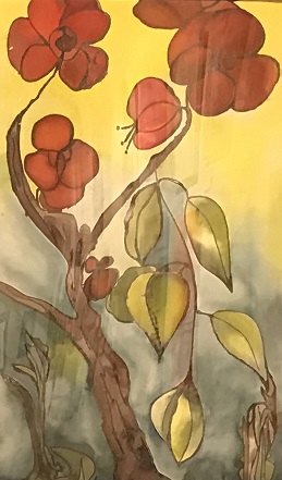 Flowers on silk